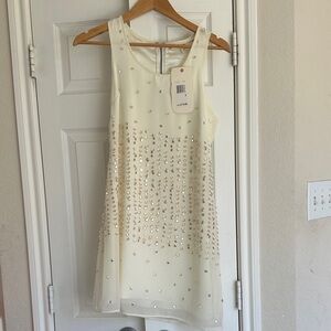Chelsea & Violet Cream Sequin Mini Dress